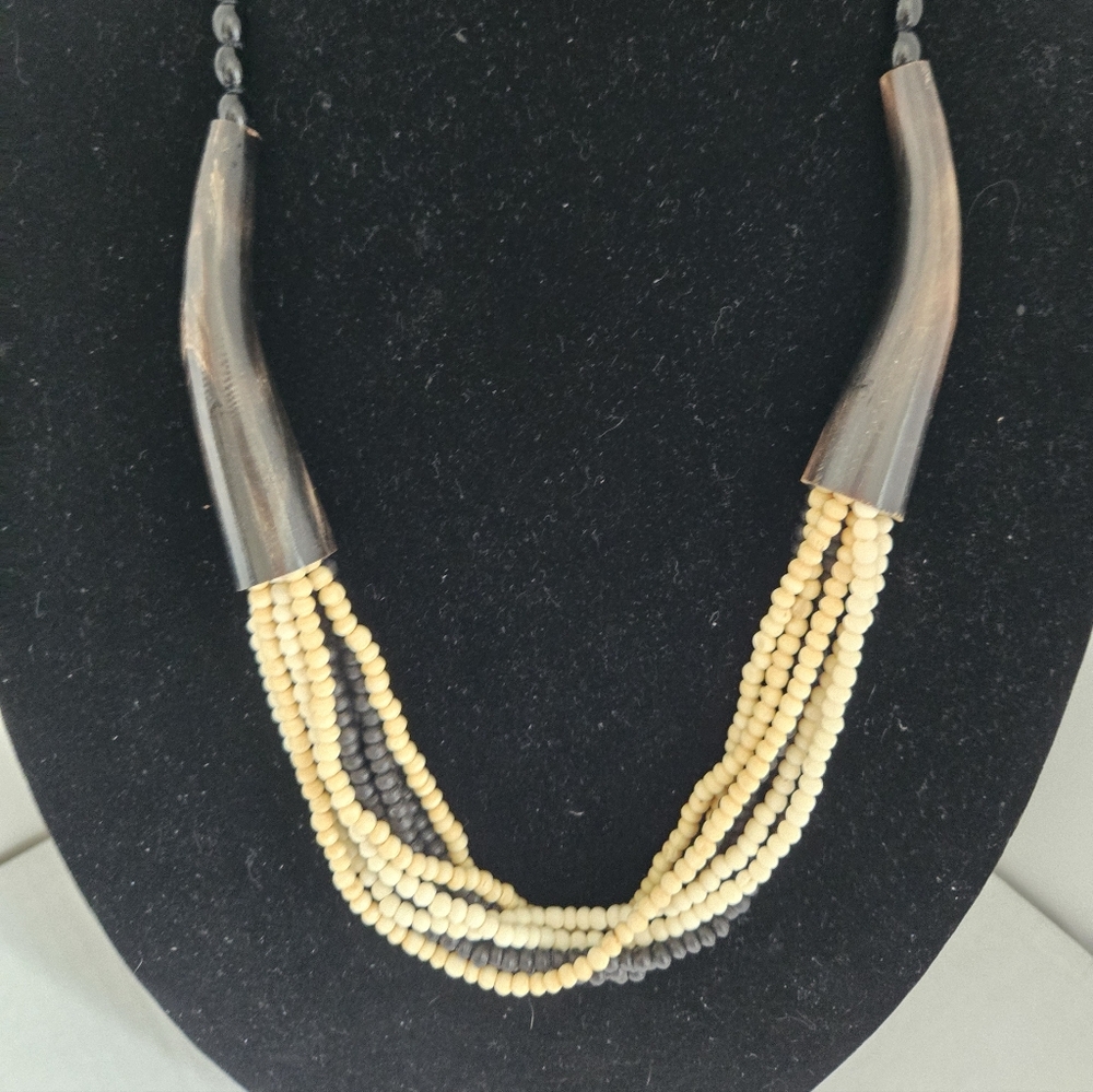 Gerda Lynngaard Horn Multi Beaded Necklace